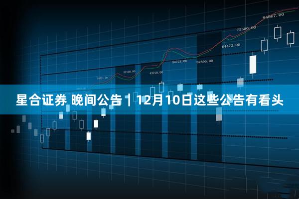 星合证券 晚间公告｜12月10日这些公告有看头